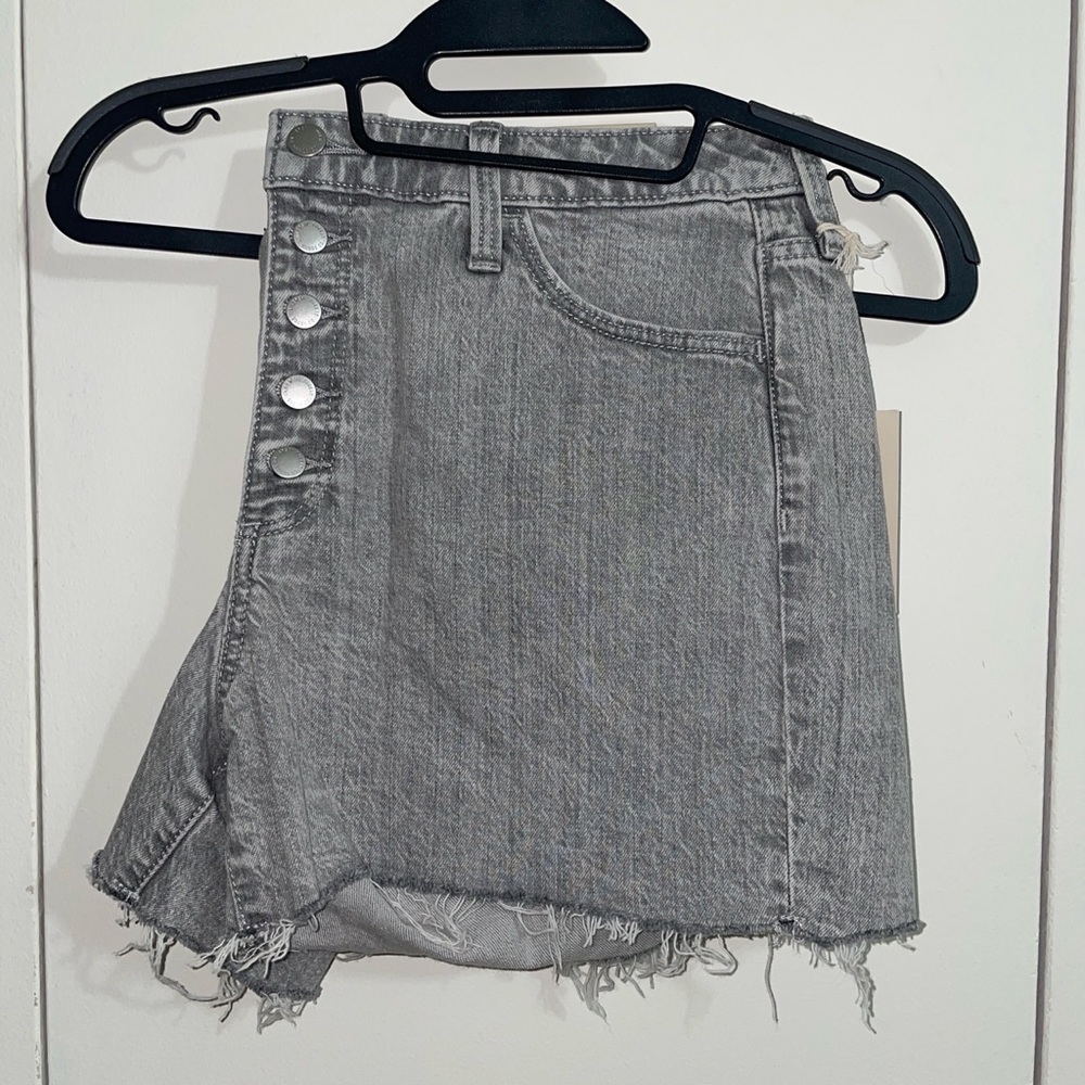 NWT grey light wash high waisted shorts